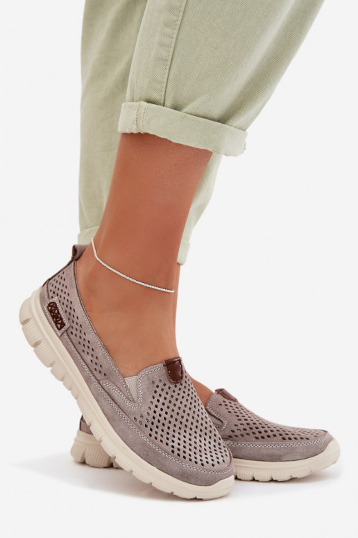 s prvkami prelamovania topánkyZapnutéturalnego zo semišuu sivá Ravinette