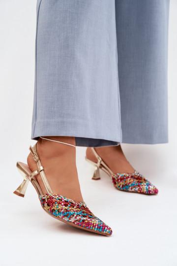 vzorované sandále Dámske s podpätkami Rôzne farby Selinae 2