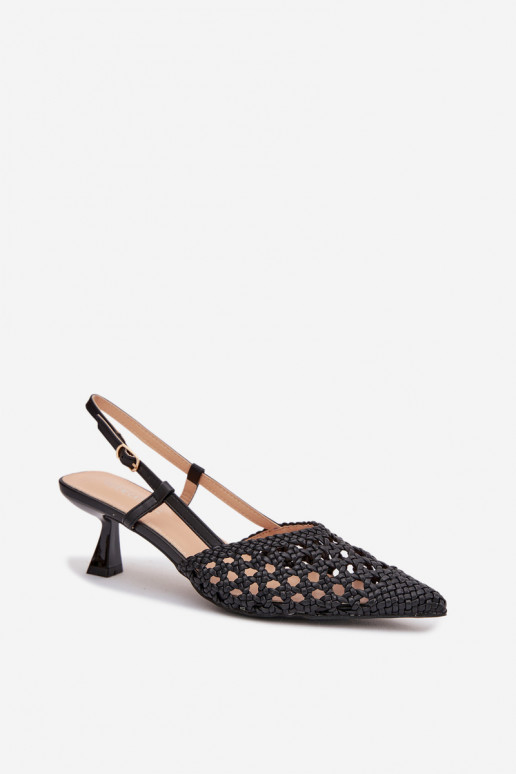 vzorované sandále Dámske s podpätkami čierna Selinae