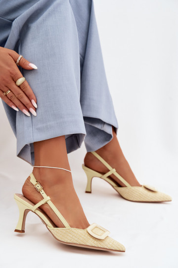 Dámske sandále s podpätkami S Ornatem Element žltá Eslina