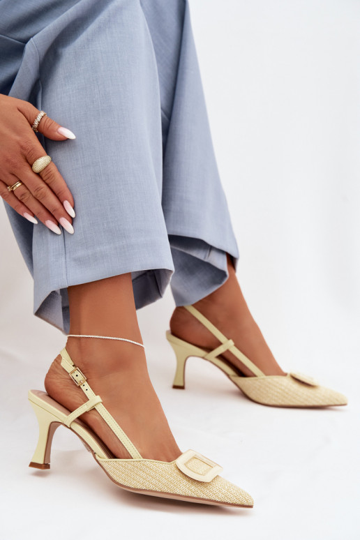 Dámske sandále s podpätkami S Ornatem Element žltá Eslina