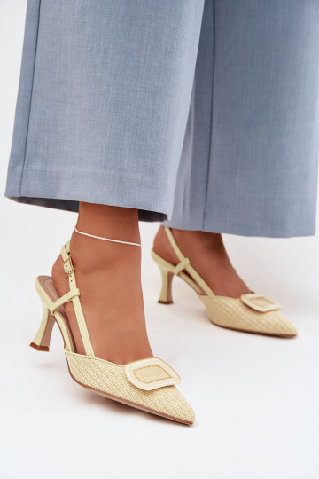 Dámske sandále s podpätkami S Ornatem Element žltá Eslina 2