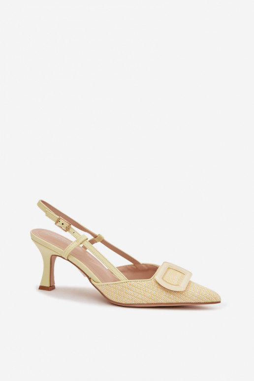 Dámske sandále s podpätkami S Ornatem Element žltá Eslina