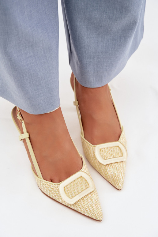 Dámske sandále s podpätkami S Ornatem Element žltá Eslina