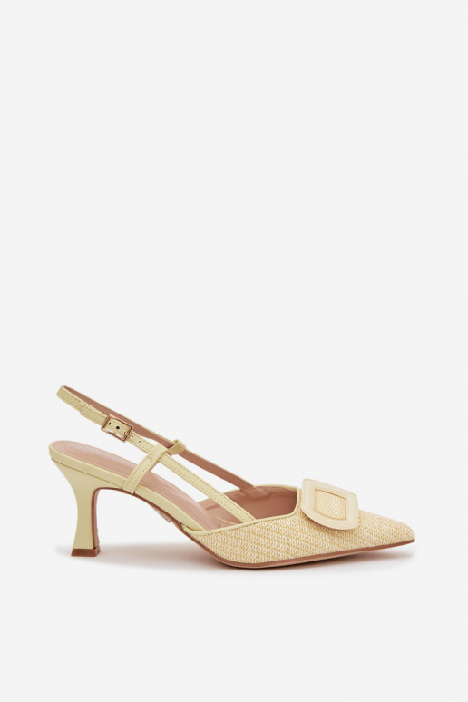 Dámske sandále s podpätkami S Ornatem Element žltá Eslina