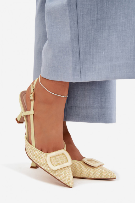 Dámske sandále s podpätkami S Ornatem Element žltá Eslina