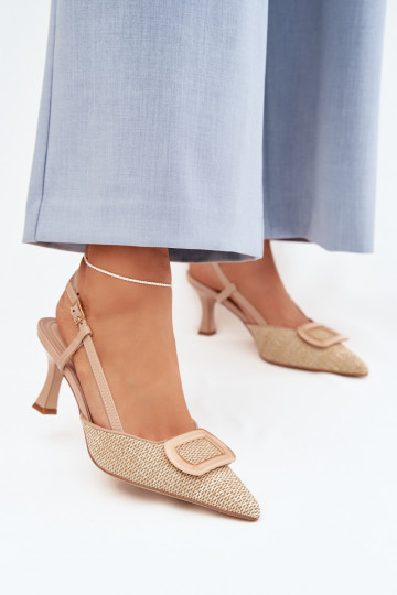 Dámske sandále s podpätkami S Ornatem Element Nude Eslina 2