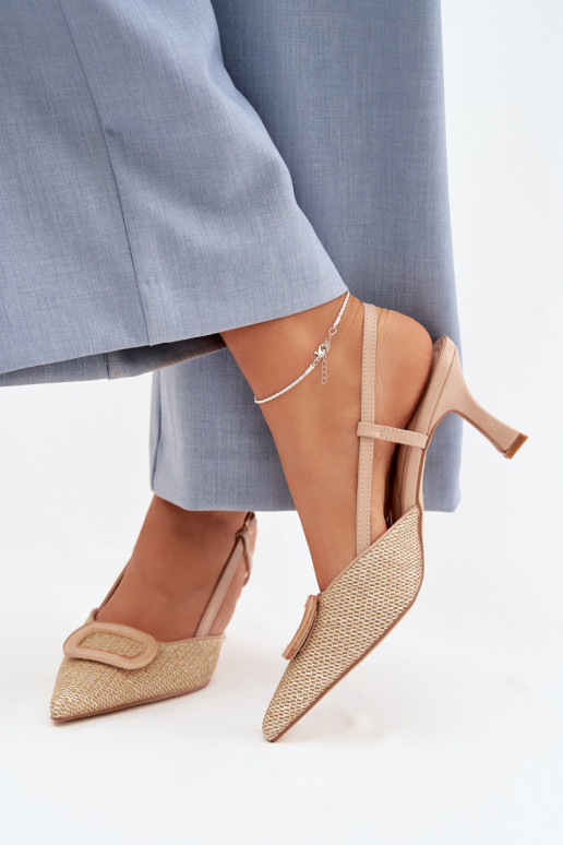 Dámske sandále s podpätkami S Ornatem Element Nude Eslina