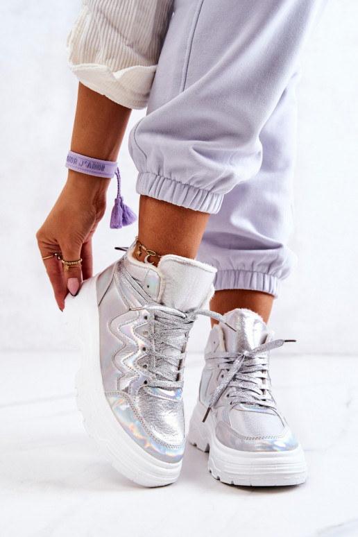 Športový štýl topánky zahriať sa strieborná farba Joenne