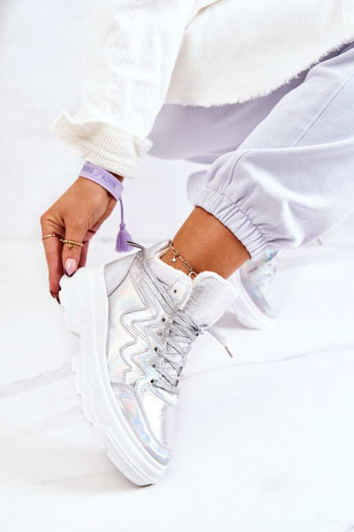 Športový štýl topánky zahriať sa strieborná farba Joenne