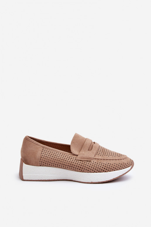Dámske mokasíny na platforme z eko semišuoIne béžová Inesqua