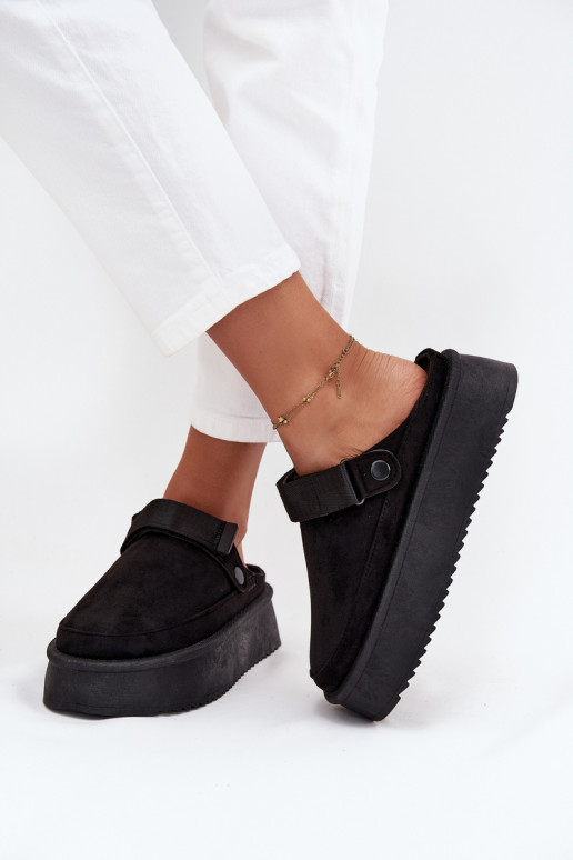 Snehule Dámske s platformous lepiacim zapínanímem čierna Jorielle