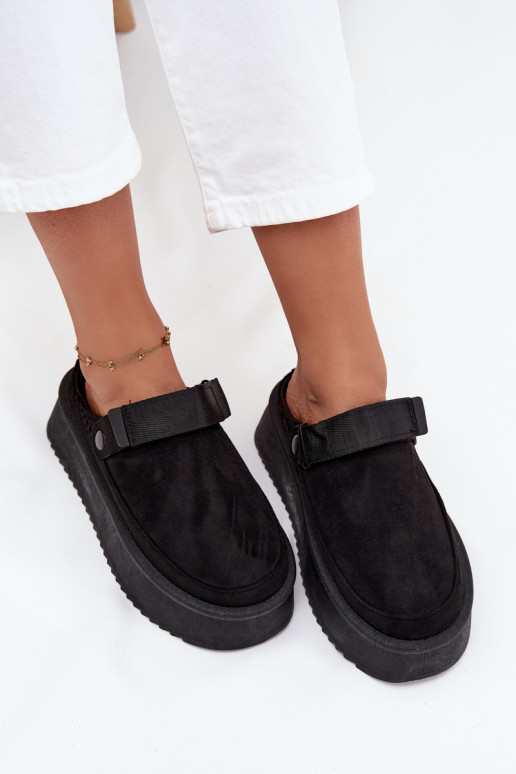 Snehule Dámske s platformous lepiacim zapínanímem čierna Jorielle