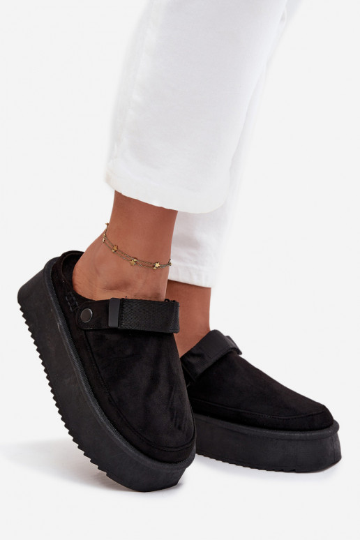 Snehule Dámske s platformous lepiacim zapínanímem čierna Jorielle