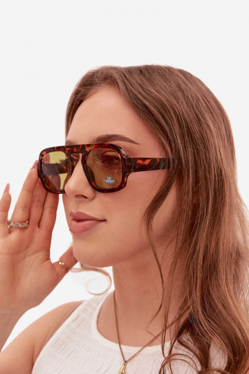 Dámske Slnečné okuliareFiltrem UV hnedá-zelená farba 2