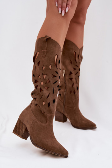 s prvkami prelamovania čižmyZapnutéturalnego zo semišuu Zazoo 3167 béžová 2