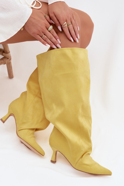 čižmySzeroką CholeInką I Márszczeniem s podpätkami žltá Harela