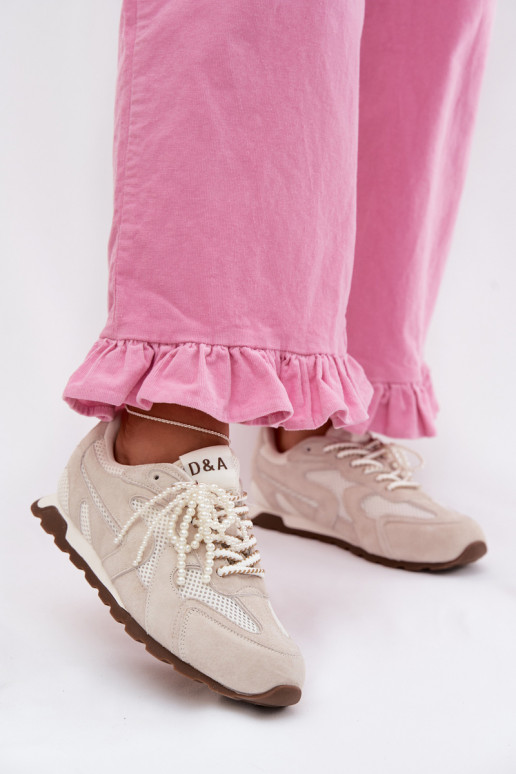 Kožené zo semišu Tenisky model obuvi Dámske MK61-0705 sivá