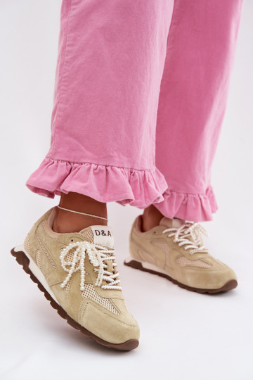 Semišové dámske sneakers MK61-0705 svetlozelenej farby 2