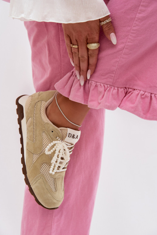 Kožené zo semišu Tenisky model obuvi Dámske MK61-0705 svetlo zelená