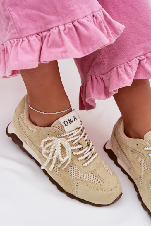 Kožené zo semišu Tenisky model obuvi Dámske MK61-0705 svetlo zelená