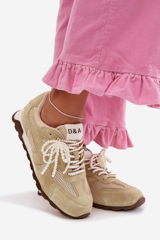 Kožené zo semišu Tenisky model obuvi Dámske MK61-0705 svetlo zelená