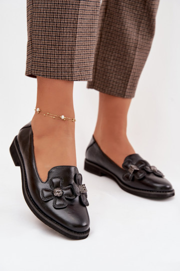 topánky Dámske so širokými podpätkami S Ornatemi s kvetinovými motívmiami čierna Tavillette 2