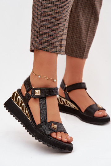 Dámske sandále Dámske s platformou D&A CR61-3070 čierna 2