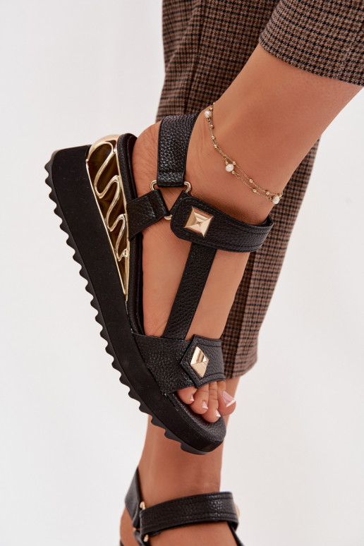 Dámske sandále Dámske s platformou D&A CR61-3070 čierna