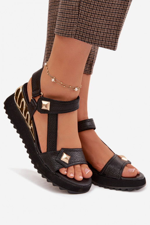 Dámske sandále Dámske s platformou D&A CR61-3070 čierna