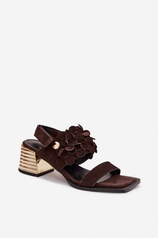 Elegantné semišové vysoké podpätky D&A CR61-3145 CzekoladoIne