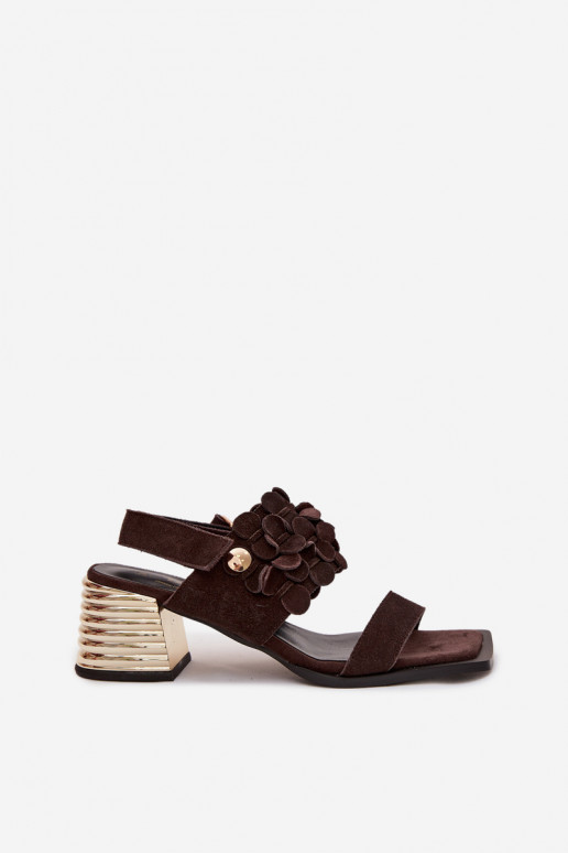 Elegantné semišové vysoké podpätky D&A CR61-3145 CzekoladoIne