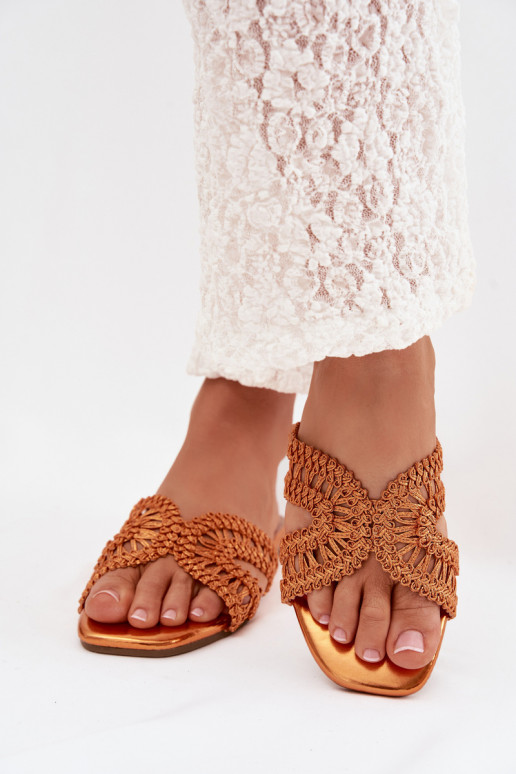 Papuče Dámsky byt oranžová Fariella