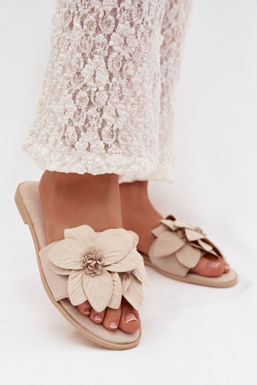 rovná sa Dámske papuče S Ornatemi s kvetinovými motívmiami slonovina Elzoria