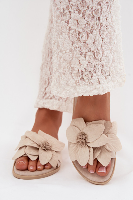 rovná sa Dámske papuče S Ornatemi s kvetinovými motívmiami slonovina Elzoria