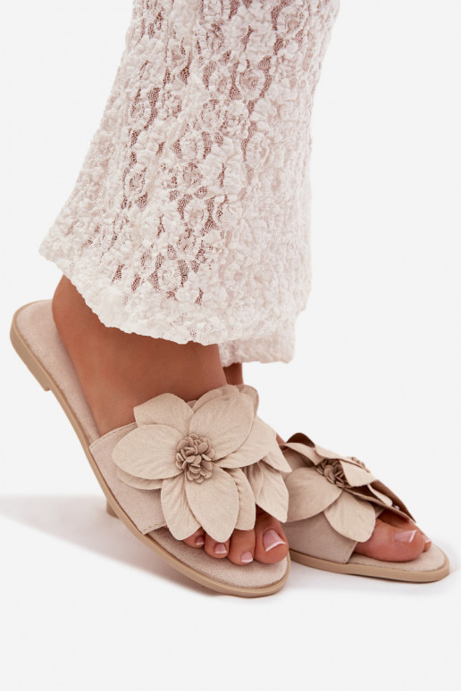 rovná sa Dámske papuče S Ornatemi s kvetinovými motívmiami slonovina Elzoria