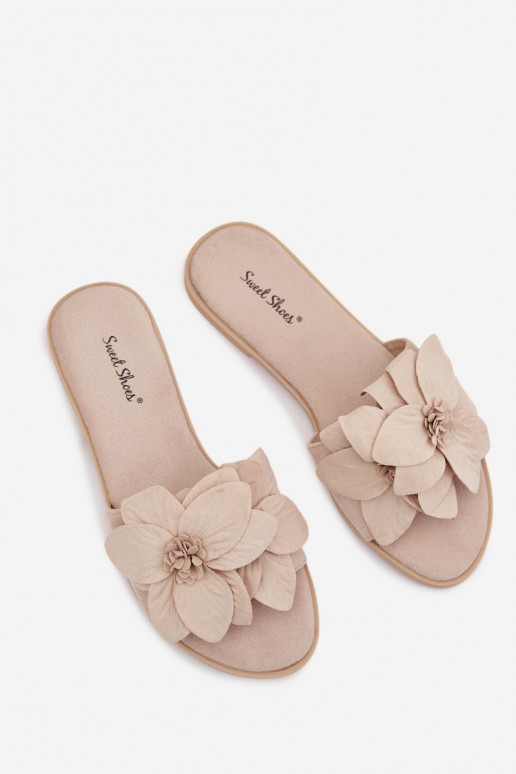 rovná sa Dámske papuče S Ornatemi s kvetinovými motívmiami slonovina Elzoria