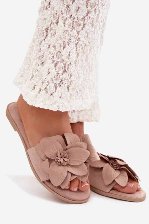 rovná sa Dámske papuče S Ornatemi s kvetinovými motívmiami béžová Elzoria