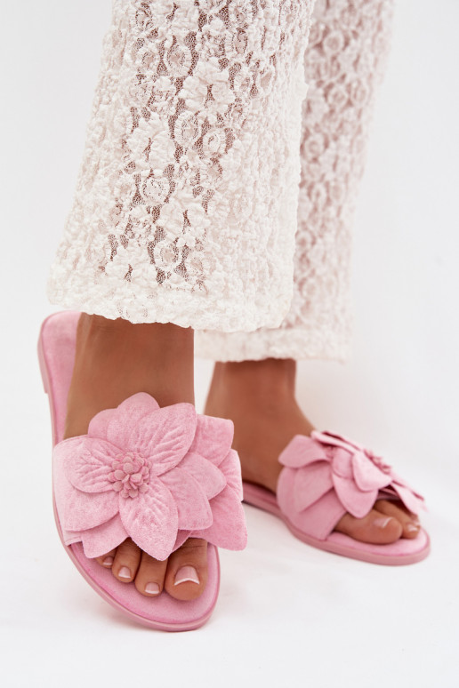 rovná sa Dámske papuče S Ornatemi s kvetinovými motívmiami Ružová Elzoria