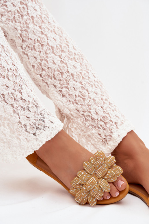 Papuče Dámsky byt S Dekoráciou žltá Grelora