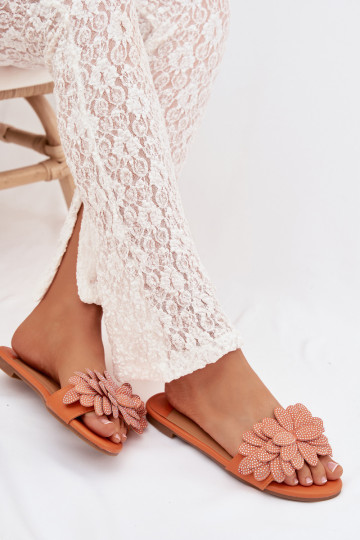 Papuče Dámsky byt S Dekoráciou oranžová Grelora