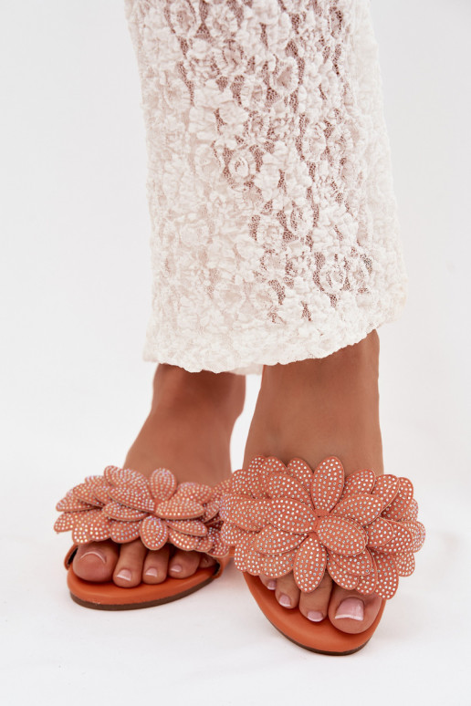 Papuče Dámsky byt S Dekoráciou oranžová Grelora