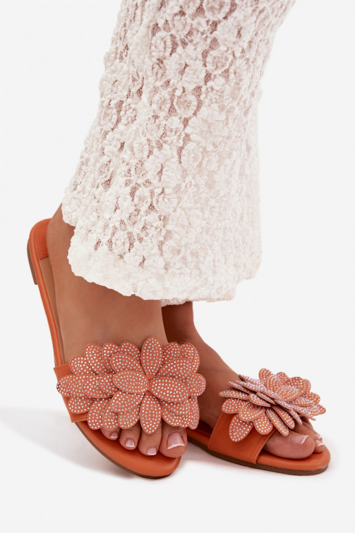 Papuče Dámsky byt S Dekoráciou oranžová Grelora