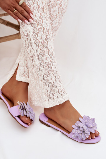 Papuče Dámsky byt S Dekoráciou Fialová Grelora