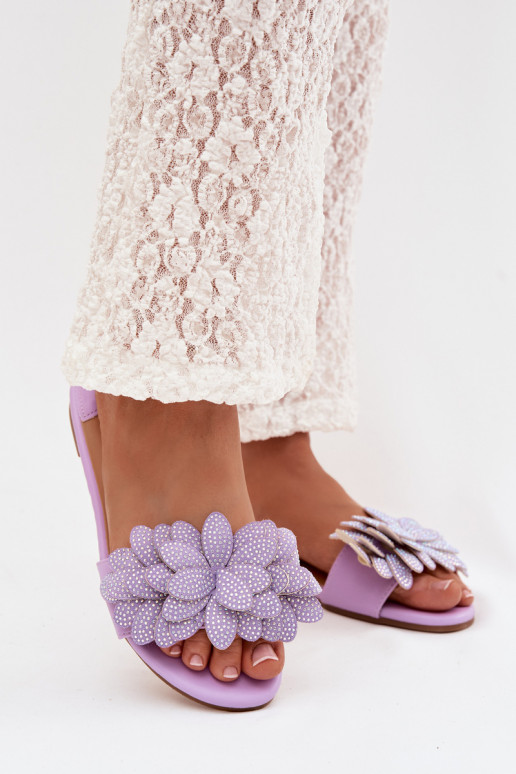 Papuče Dámsky byt S Dekoráciou Fialová Grelora