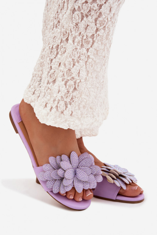 Papuče Dámsky byt S Dekoráciou Fialová Grelora