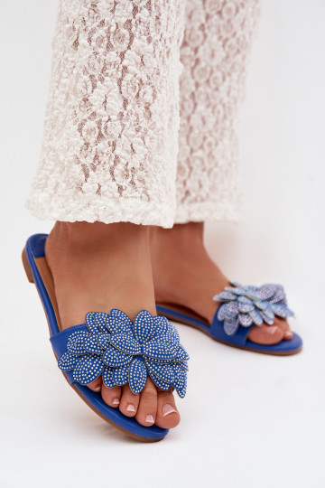 Papuče Dámsky byt S Dekoráciou tmavomodrá Grelora 2