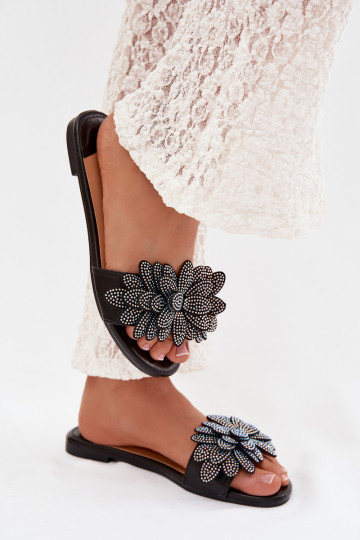 Papuče Dámsky byt S Dekoráciou čierna Grelora