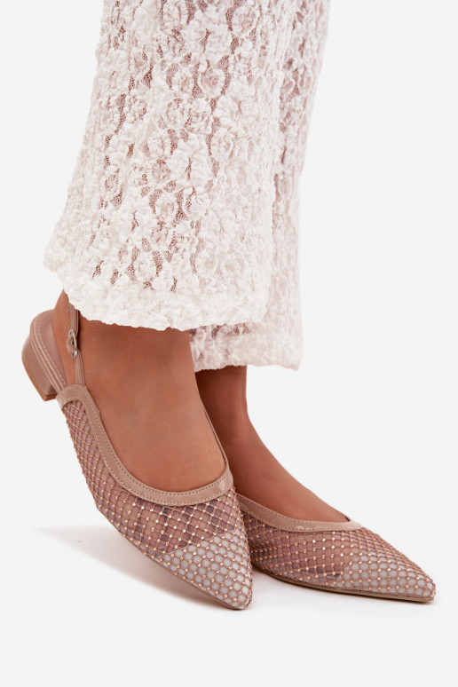 Sieťovina Balerínky s otvorenou pätou béžová Pyvona