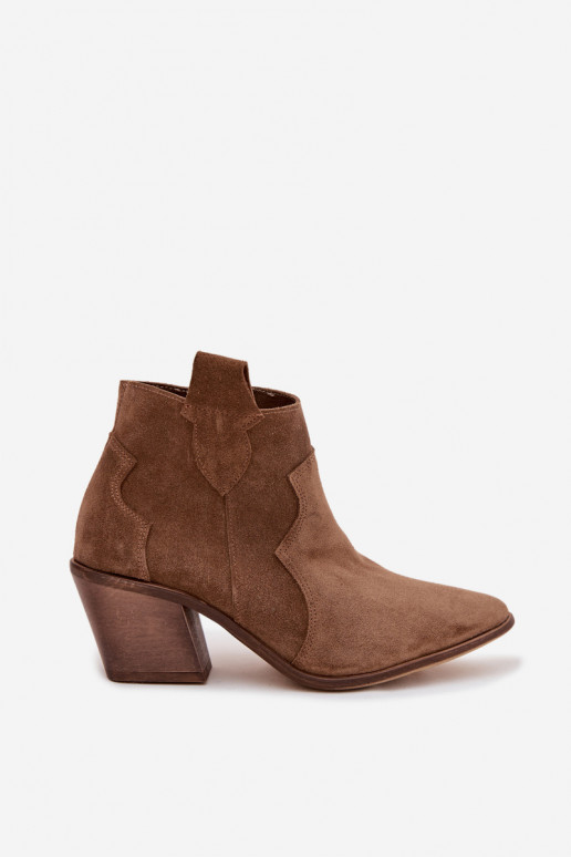 čižmy v kovbojskom štýleZapnutéturalnego zo semišuu Zazoo 3153 khaki farby